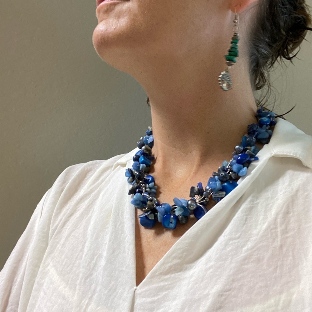 15” Lapis lazure crystal necklace - Picture 1 of 7